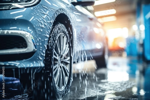 photo of a car being washed photo
