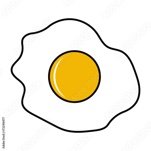 Fried egg yolk white, delicious nutritious breakfast, cooking scrambled eggs