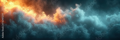 Clouds Steam On Black Background Cinematic, Background Banner