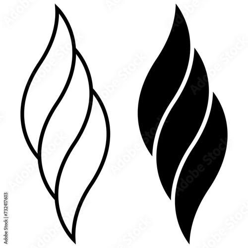 Logo swirling swirls fire smoke, curved lines pleasant aroma
