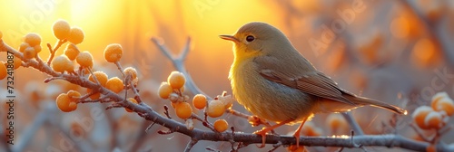 Cute Bird Yellow Nature Background, Background Banner © NIA4u