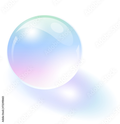 Glass sphere, iridescence pearl shimmering with colors.