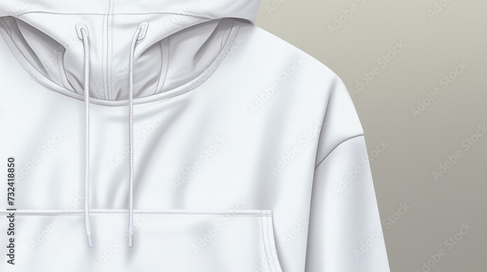 A white hoodie hanging on a wall. Can be used as a fashion or clothing concept A white hoodie hanging on a wall. Can be used as a fashion or clothing concept