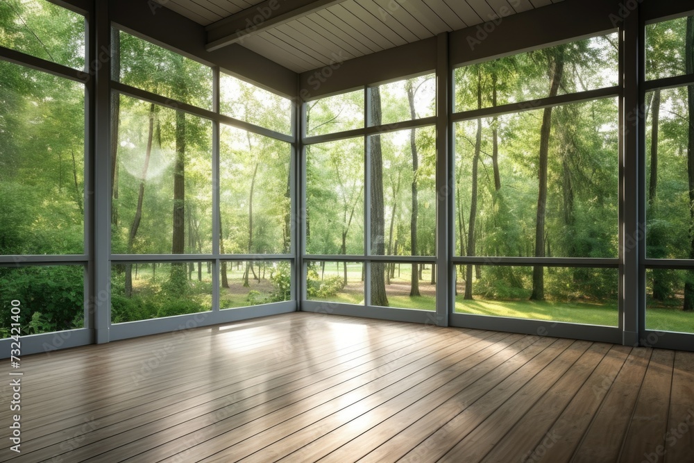 A room featuring a wooden floor and an abundance of windows. Perfect for showcasing natural light and creating a bright and airy atmosphere. A room featuring a wooden floor and an abundance of windows. Perfect for showcasing natural light and creating a bright and airy atmosphere.