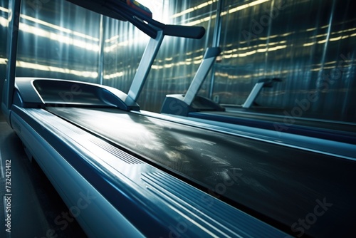 A close up of a person walking on a treadmill. Perfect for fitness and exercise-related content