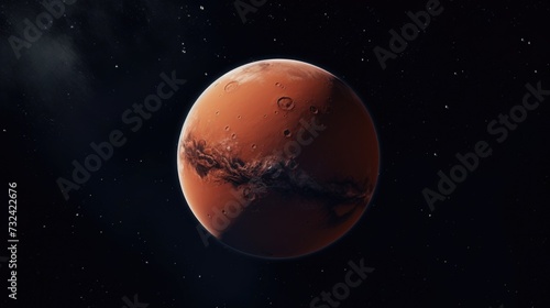 A stunning image of a red planet with a star shining brightly in the background. Perfect for space enthusiasts and science fiction projects