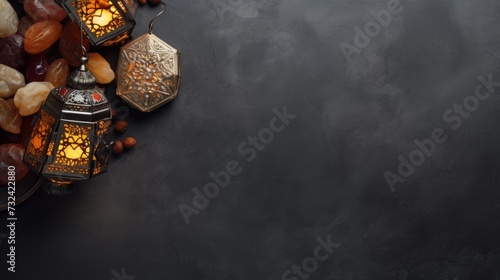 A table with a bowl of fresh and colorful fruit, accompanied by a lantern. This versatile image can be used to depict healthy eating, home decor, or a cozy ambiance