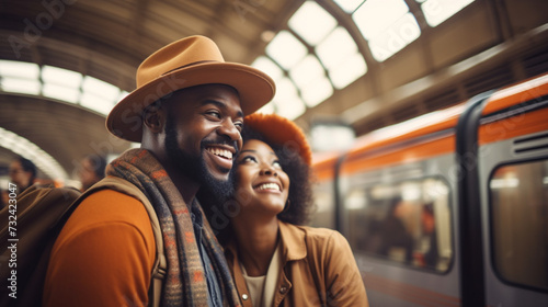 couple in the subway station