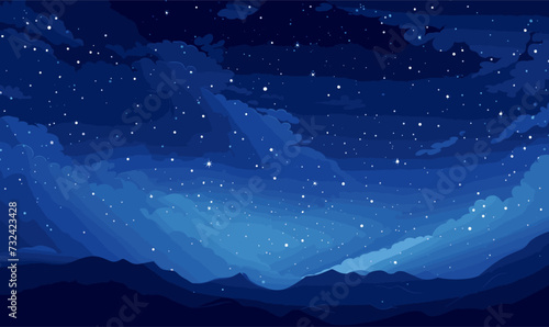 Starry Sky with Milky Way vector simple 3d smooth isolated illustration