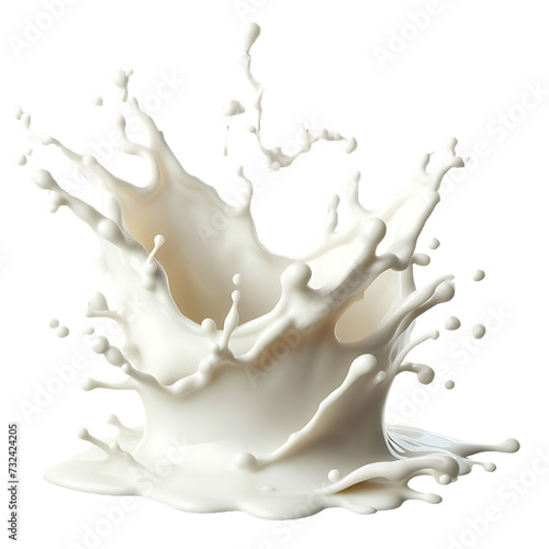 milk splash cutout isolated on transparent background png