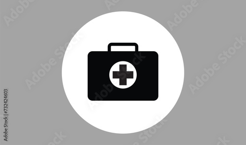 First aid icon, First aid symbol vector design. First aid kit medical icon.