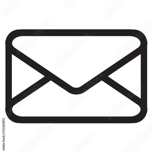 Message envelope line art vector icon for apps and websites photo