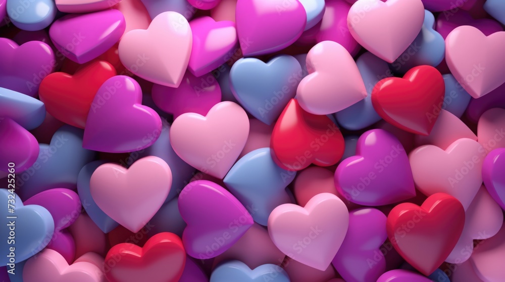 A collection of pink and blue hearts. Perfect for Valentine's Day or any romantic occasion A collection of pink and blue hearts. Perfect for Valentine's Day or any romantic occasion