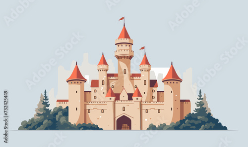 castle vector flat minimalistic asset isolated illustration photo