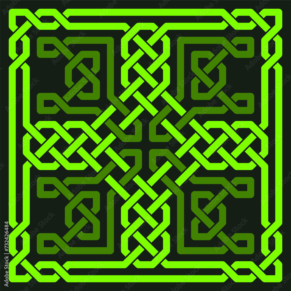 Traditional celtic christian ornate. Knitted cross within a square. Traditional celtic christian ornate. Knitted cross within a square.