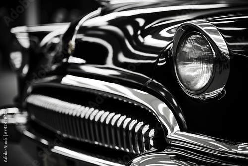 A timeless black and white photograph of a classic car. Perfect for vintage car enthusiasts or automotive-themed projects © Fotograf