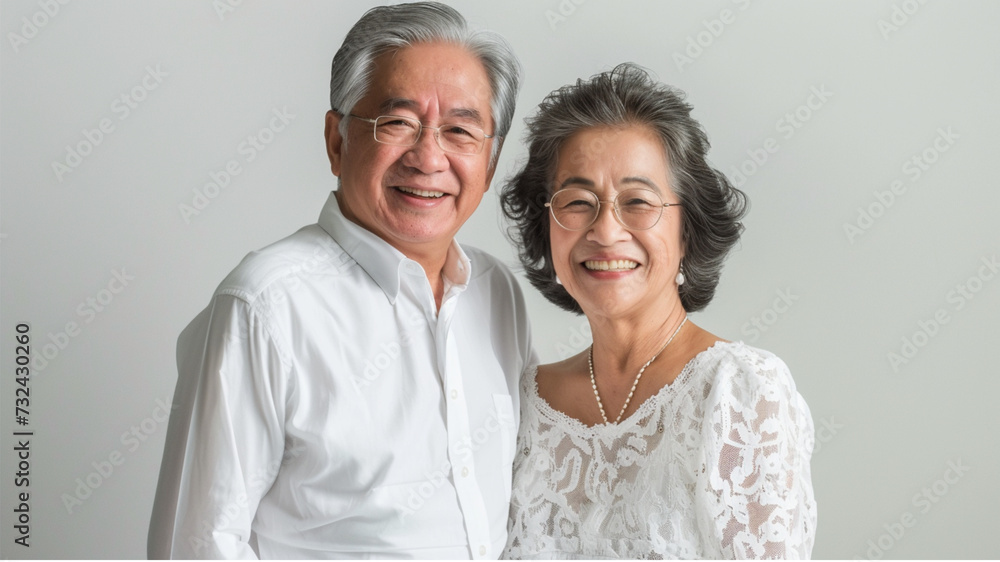 60 years old women and men in white attire, parent 60 years old women and men in white attire, parent