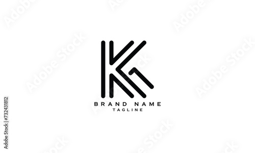 KG, GK, Abstract initial monogram letter alphabet logo design