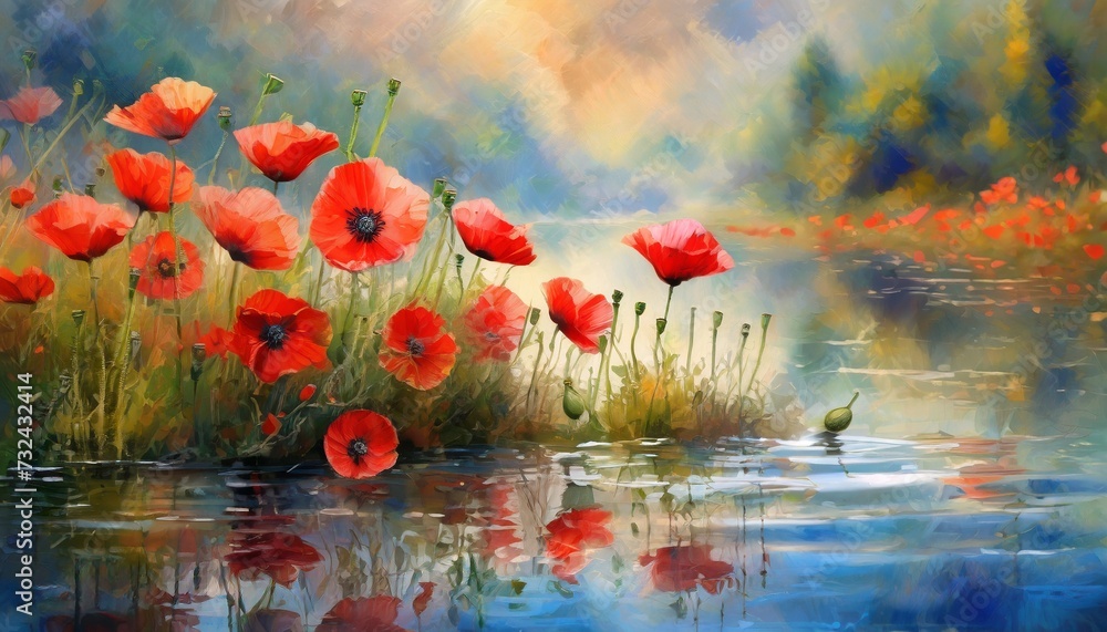 poppies in the water poppies in the water