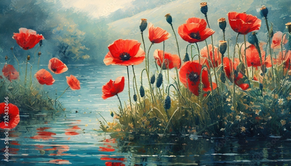 Obraz premium poppies in the water