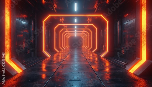 Neon Tunnel of Love  A Glowing Path to the Future Generative AI