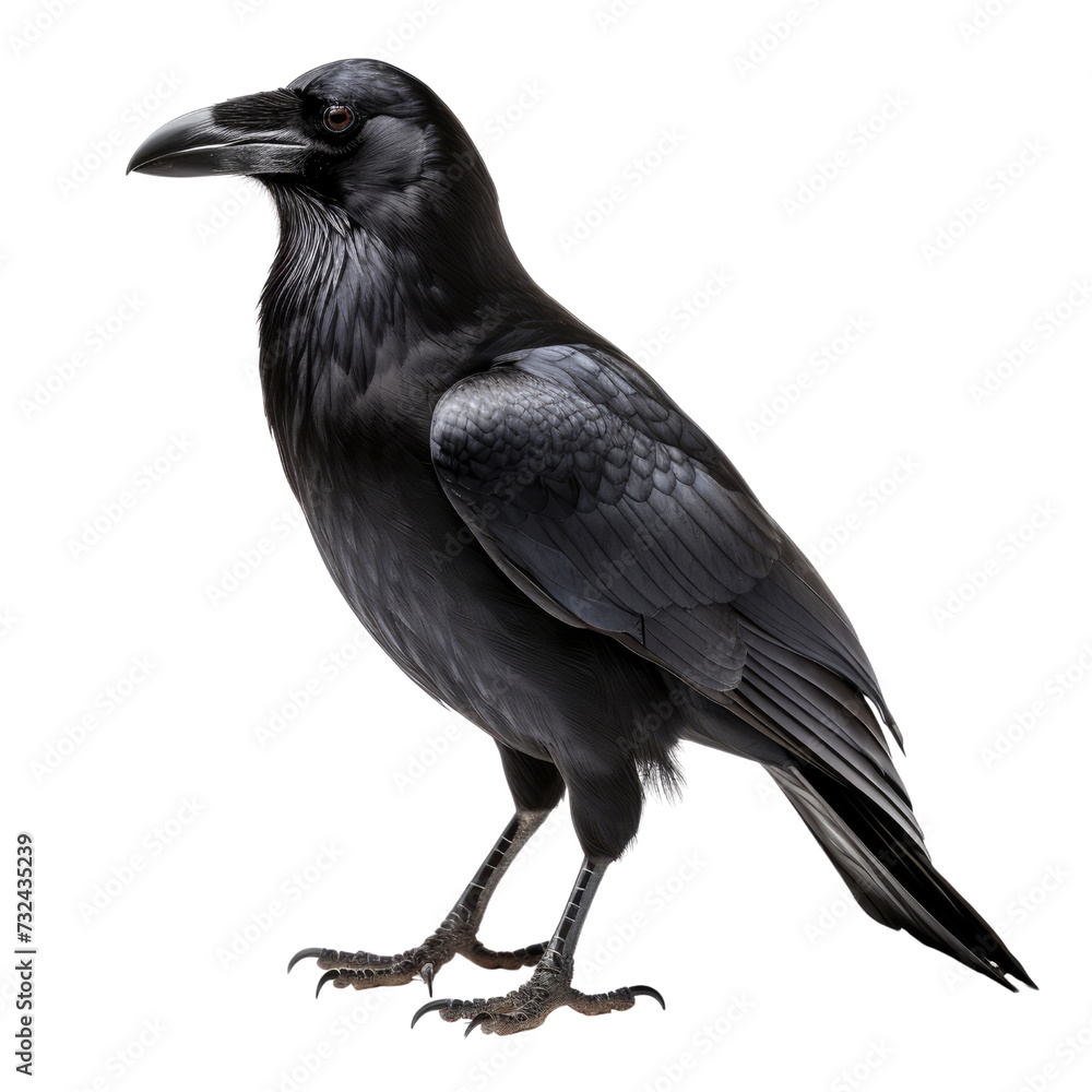 Fototapeta premium Raven isolated on white background.
