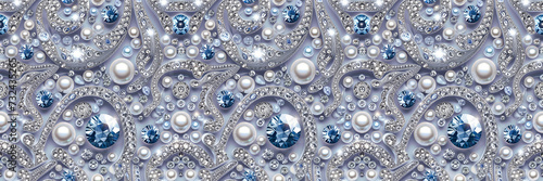 Beautiful realistic jewelry wallpaper. Seamless repeat pattern for wallpaper, fabric and paper packaging, curtains, duvet covers, pillows, digital print design, banners, web