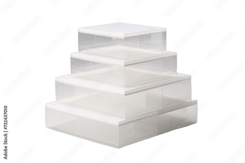 Cube Box Exhibition Stand. 3D rendering isolated on a Transparent background. Generative AI Cube Box Exhibition Stand. 3D rendering isolated on a Transparent background. Generative AI