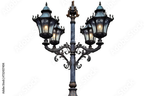 Old Street Lamp isolated on a Transparent background. Generative AI © STF Design 