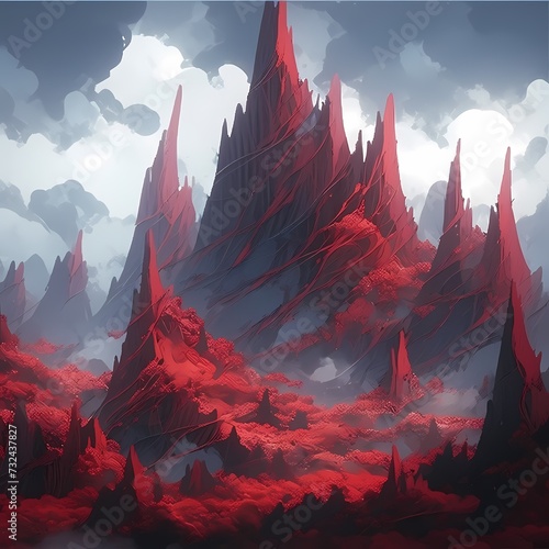 Crimson Mountain Landscape © RobertGabriel