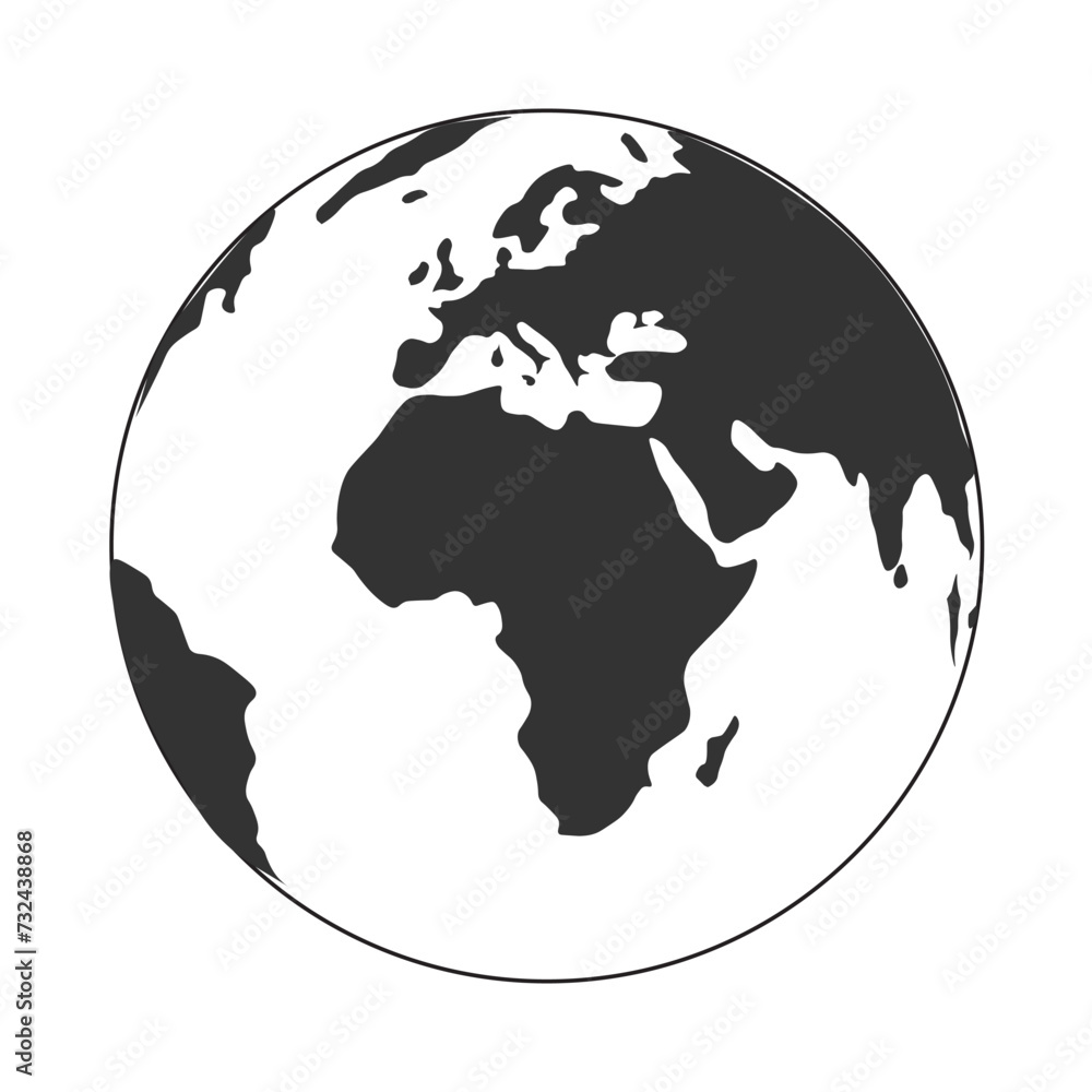 globe earth vector icon. World sphere map symbol design vector ilustration. globe earth vector icon. World sphere map symbol design vector ilustration.