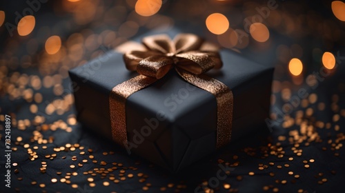 Golden Gift Wrapped in Black: A Gift of Love for the Holidays Generative AI © Riya