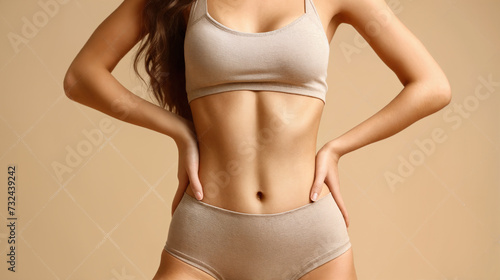 Woman with flat belly