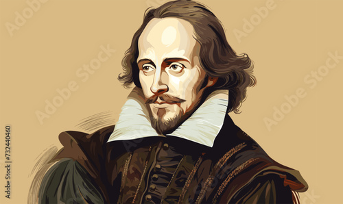 William Shakespeare vector illustration isolated - photo