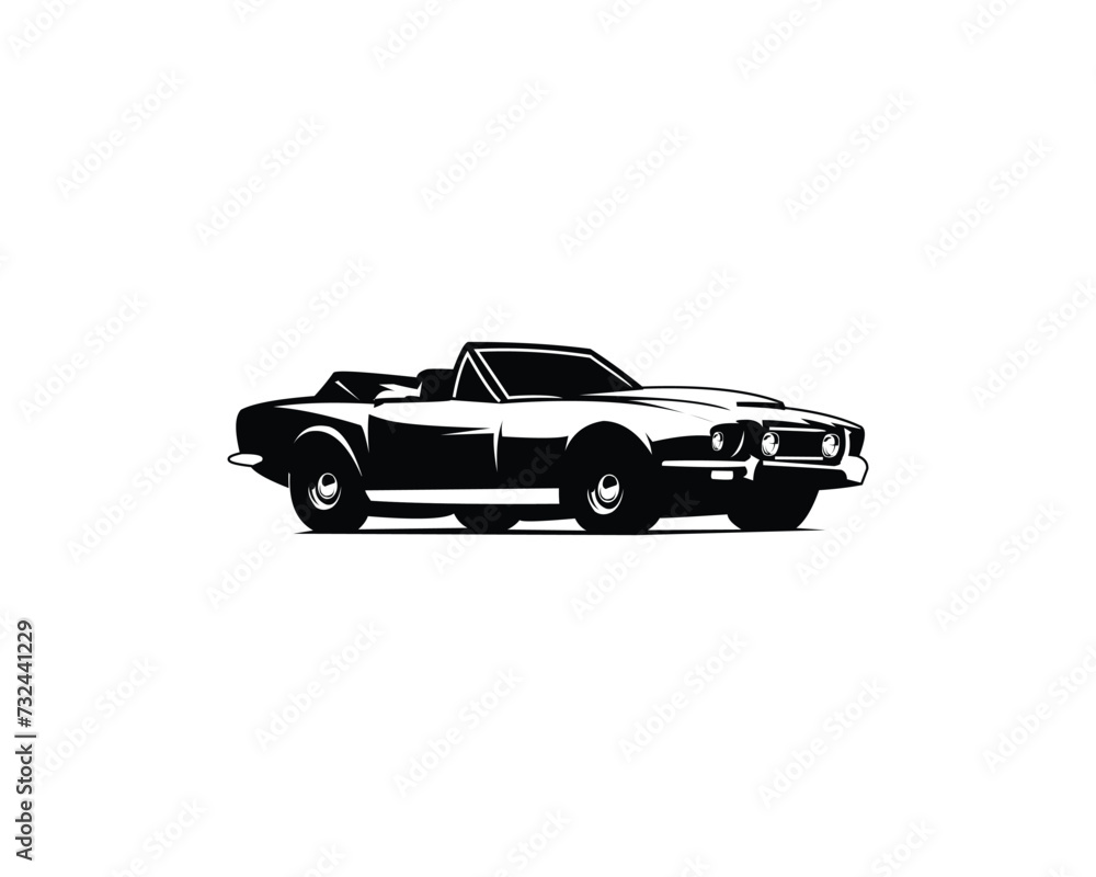 Fototapeta premium 1964 Aston Martin dbs car silhouette vector illustration. isolated white background view from side. Best for car industry, logos, badges, emblems, icons, design stickers, shirts.