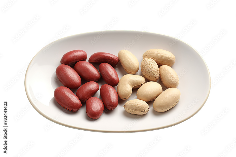 Shelled and Un shelled Peanuts isolated on a Transparent background. Generative AI Shelled and Un shelled Peanuts isolated on a Transparent background. Generative AI