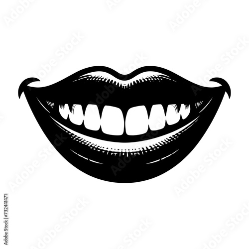 Lips with teeth vector image