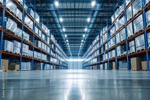 The warehouse of the future uses cutting-edge robotics and digital systems to streamline inventory management and distribution for maximum efficiency.