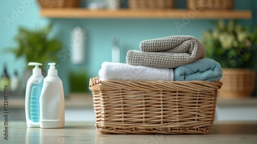 Keep laundry day stress-free with a roomy wicker basket, ideal for sorting and storing linens and washing supplies in style.