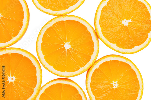 Whole orange fruit and his segments or cantles isolated on a Transparent background. Generative AI