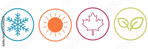 Four seasons icon set. 4 Vector graphic element symbol vector ilustration.