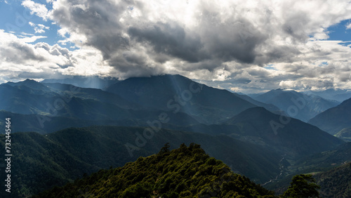 clouds over the mountains Lake Lugu Lijiang China