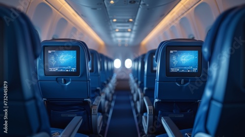 Experience comfort and entertainment on your next trip with our modern airplane seats equipped with personal LCD screens for an enjoyable inflight experience.