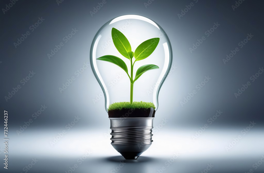 Lightbulb with the plant inside. Green sustainable energy concept. Lightbulb with the plant inside. Green sustainable energy concept.