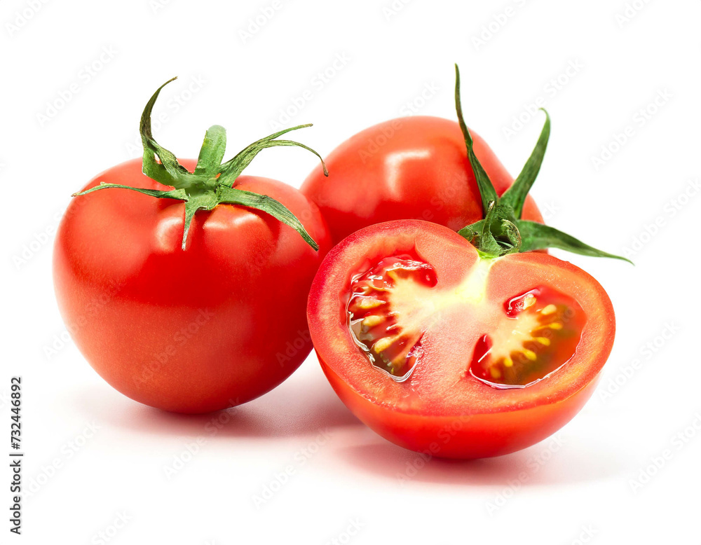 Tomaten isoliert auf weißen Hintergrund, Freisteller Tomaten isoliert auf weißen Hintergrund, Freisteller