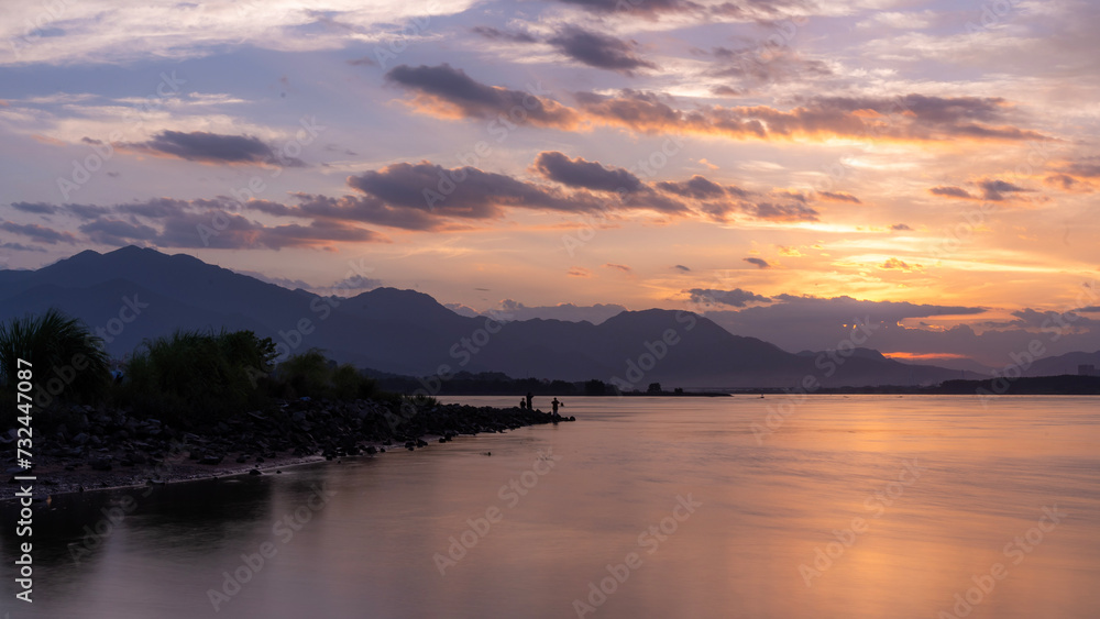 sunset over the lake, Fuzhou China