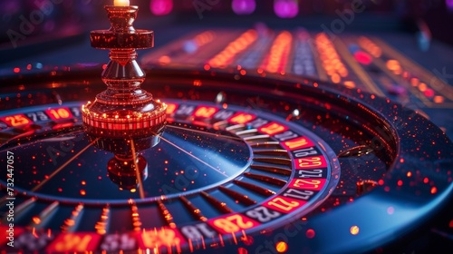Experience the thrill of the casino with this roulette design, where every spin could lead to a fortune or a loss. Play the game, take a chance, and win big. © tonstock