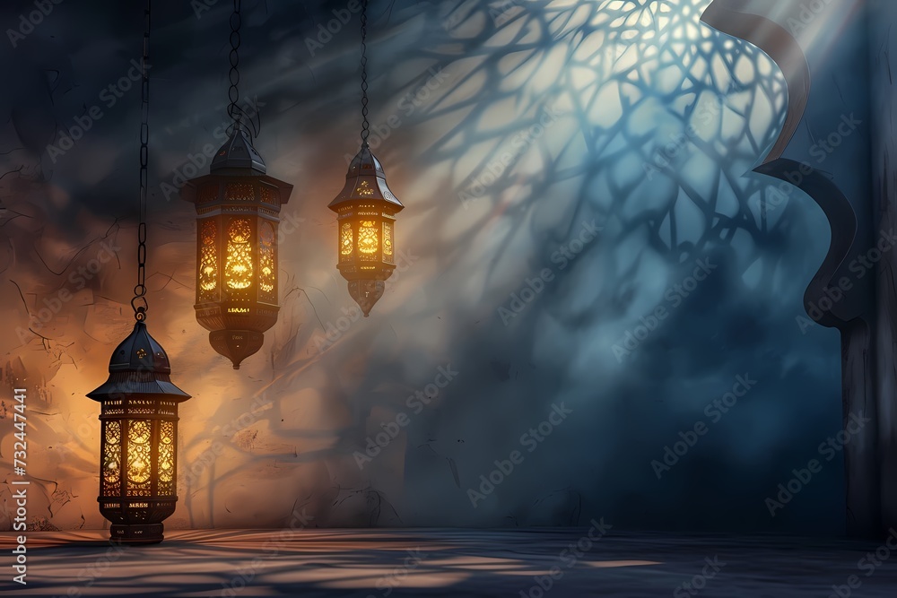 Ramadan Kareem Background Lattern for Banner. Copyspace, poster Ramadan Kareem Background Lattern for Banner. Copyspace, poster
