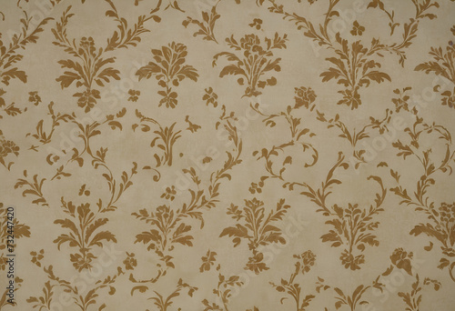 Vintage Wallpaper Floral Pattern of 18th Century Wallpaper linoleum abstract texture background. Decorative wall paint.	