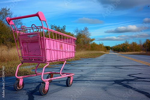 Pink Shopping Cart on the Road: A Monthly Event Inspired by the Latest Trends Generative AI